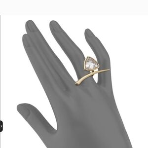 Alexis Bittar Gold and Clear Crystal Ring